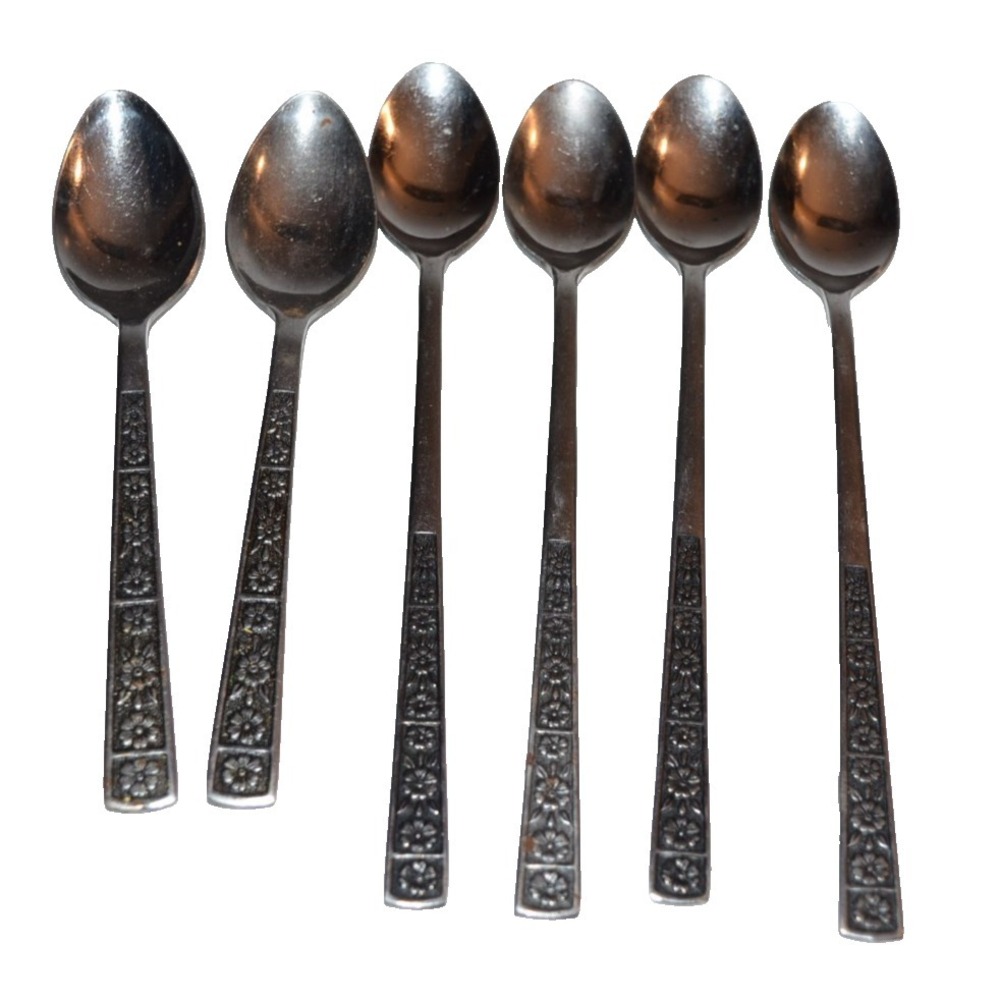 Stainless by Imperial Spoons Iced Teaspoons 6pc lot Vtg‎